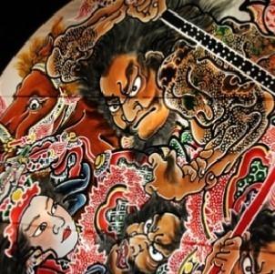 源範頼を題材に描かれた範頼ねぷたの写真