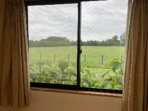 グリコピア・イースト内にある旧高齢者ケアセンター1階の個室から見える景色写真