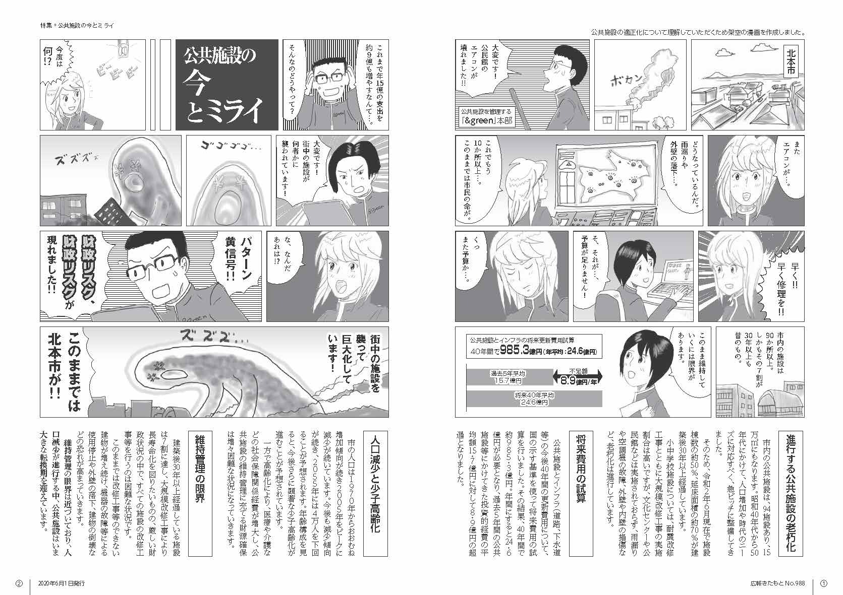 広報きたもと令和2年6月号特集面1-2ページ