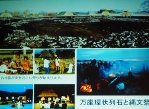 万座環状列石と縄文際が行われている様子の写真