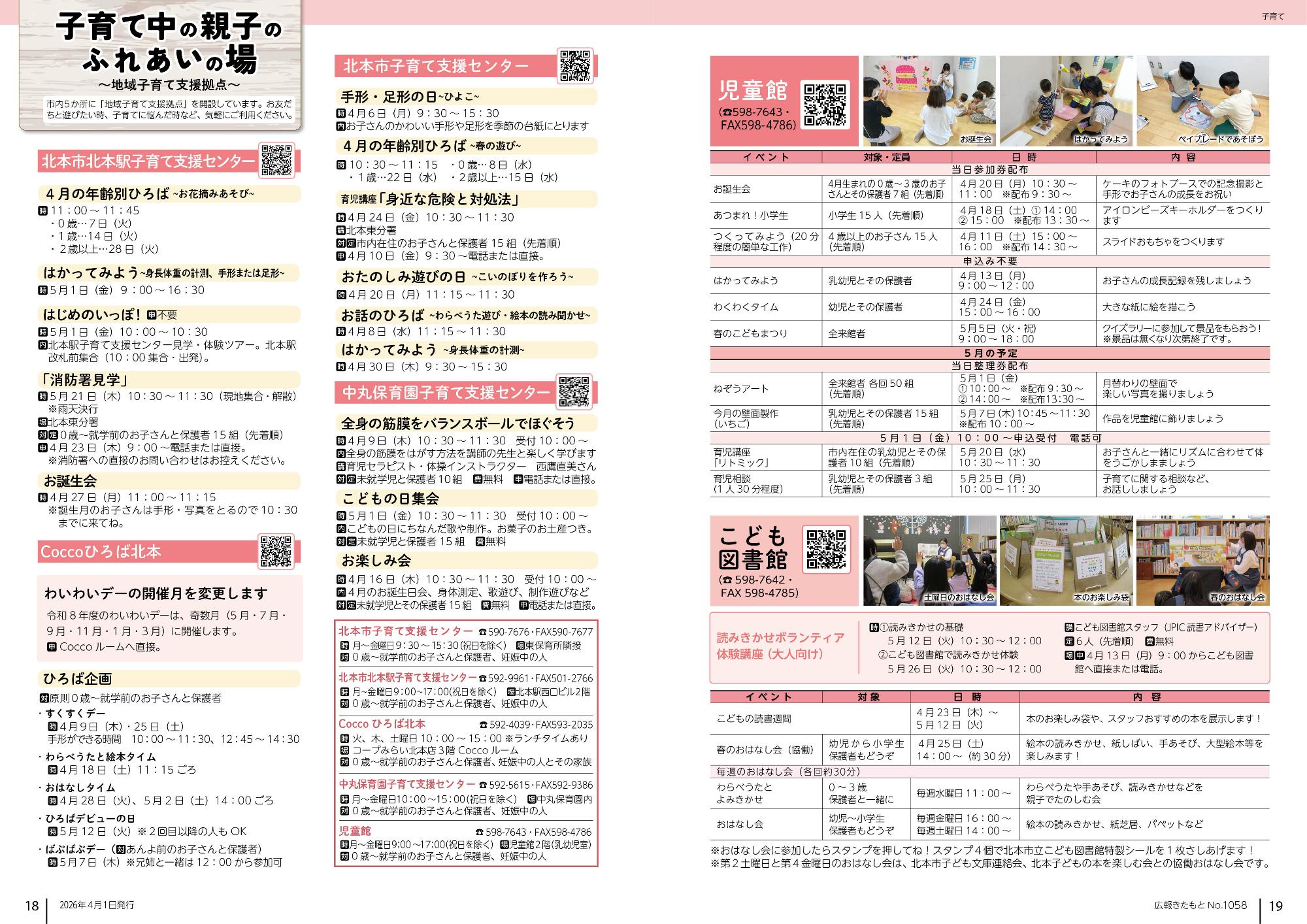 広報きたもと4月号子育て