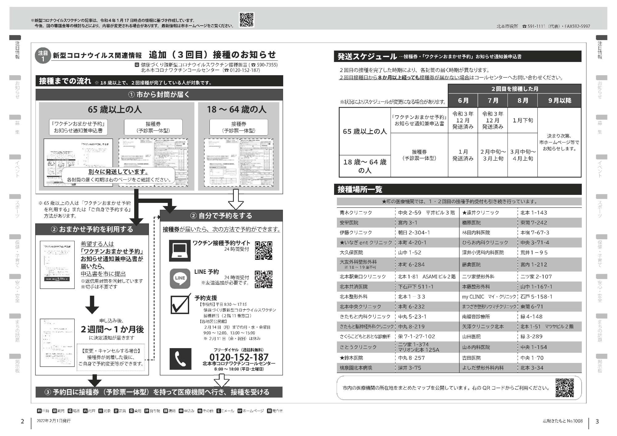 広報きたもと令和4年2月号注目情報1