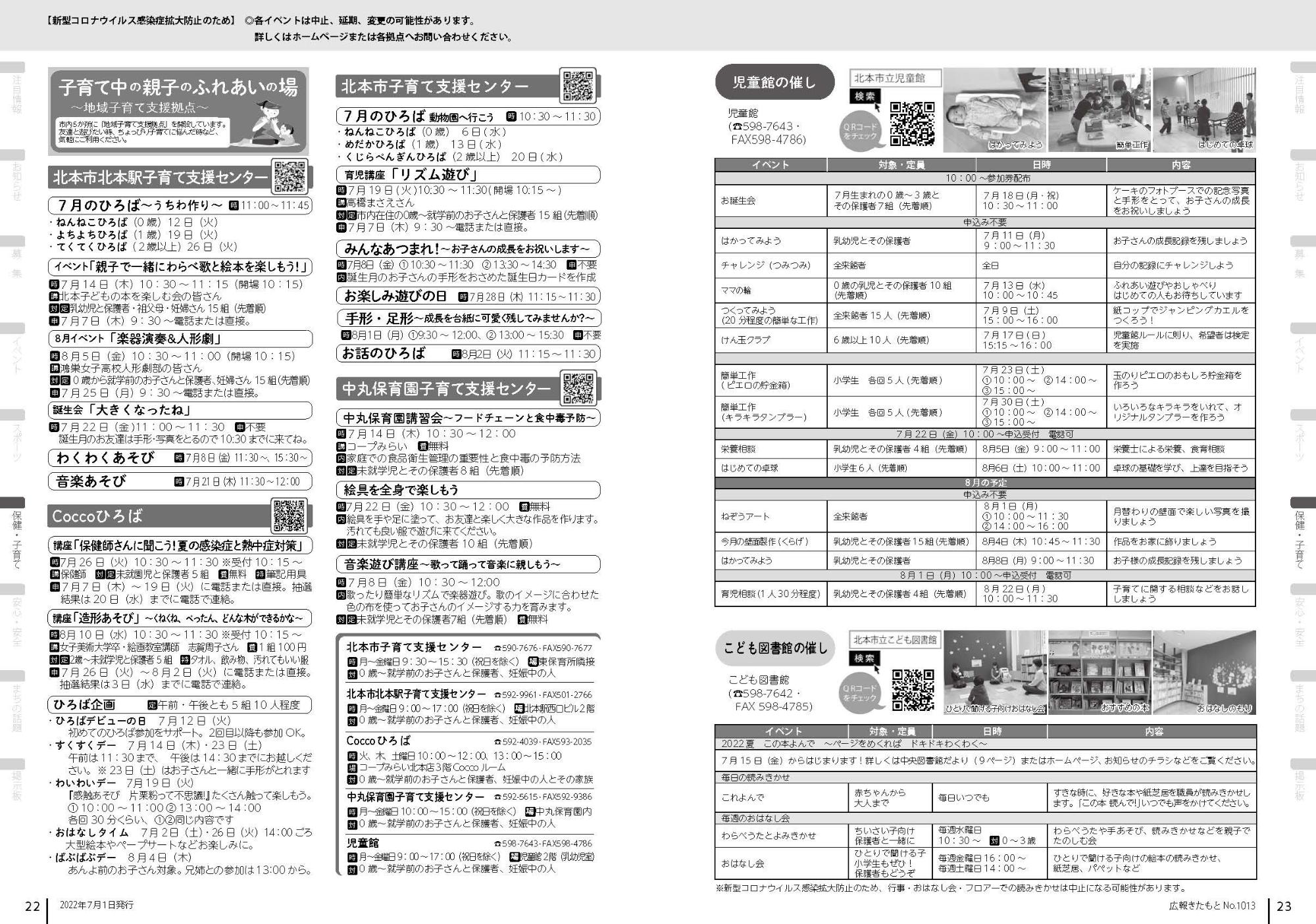 広報きたもと令和4年7月号保健・子育て