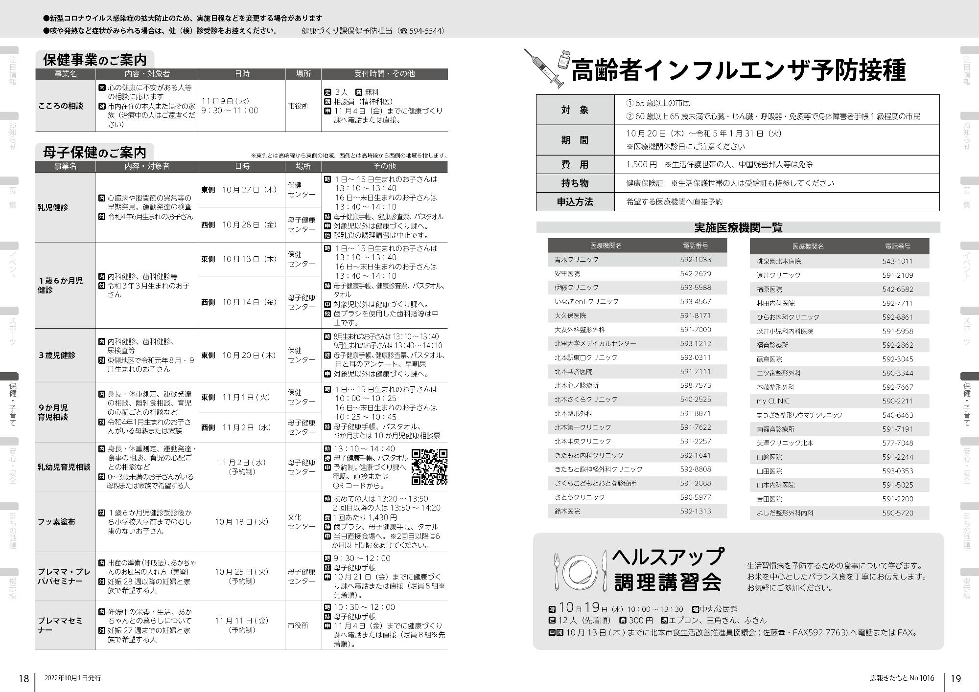 広報きたもと保健・子育て