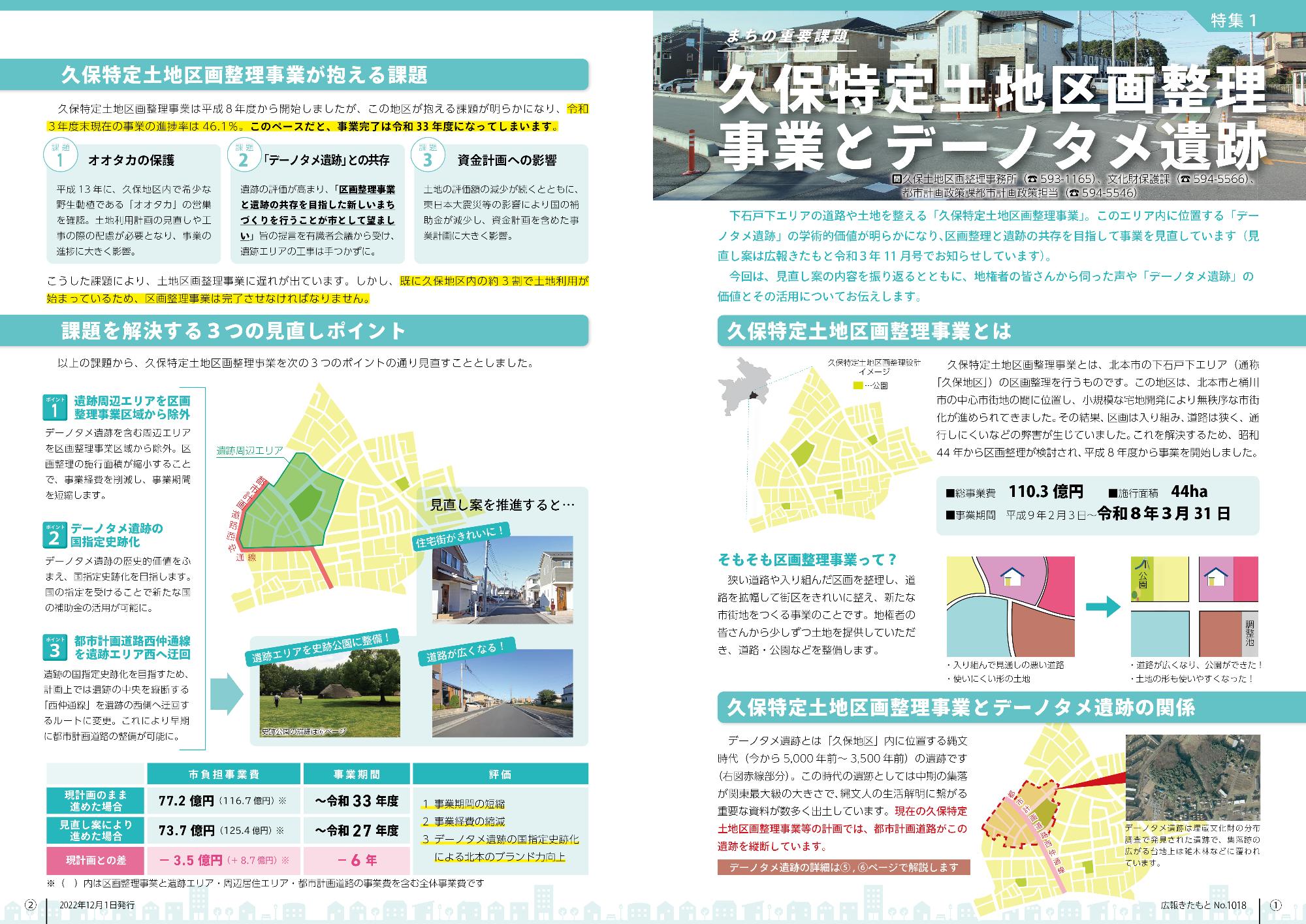 特集1久保特定土地区画整理事業とデーノタメ遺跡