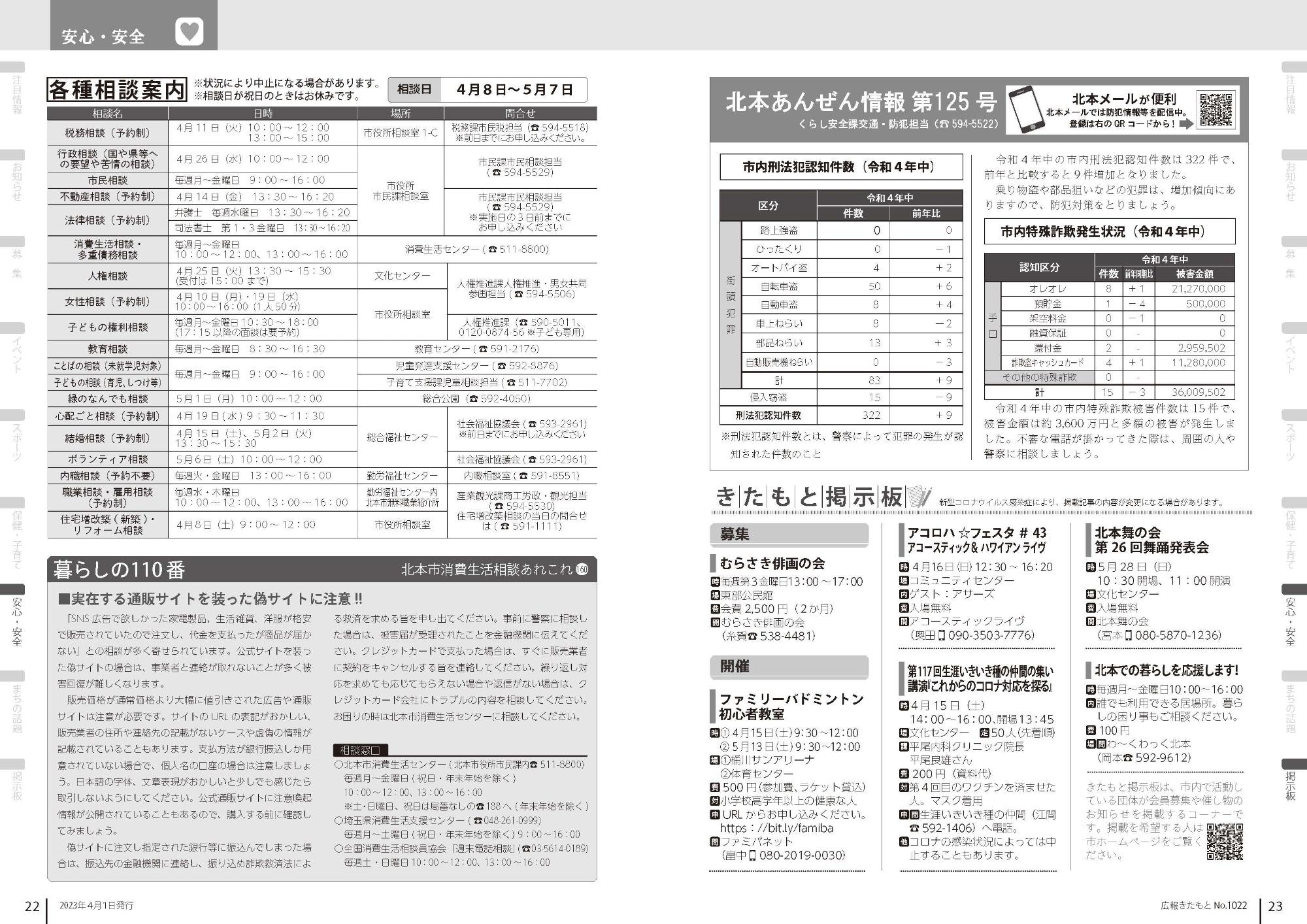 広報きたもと令和5年4月号安心・安全