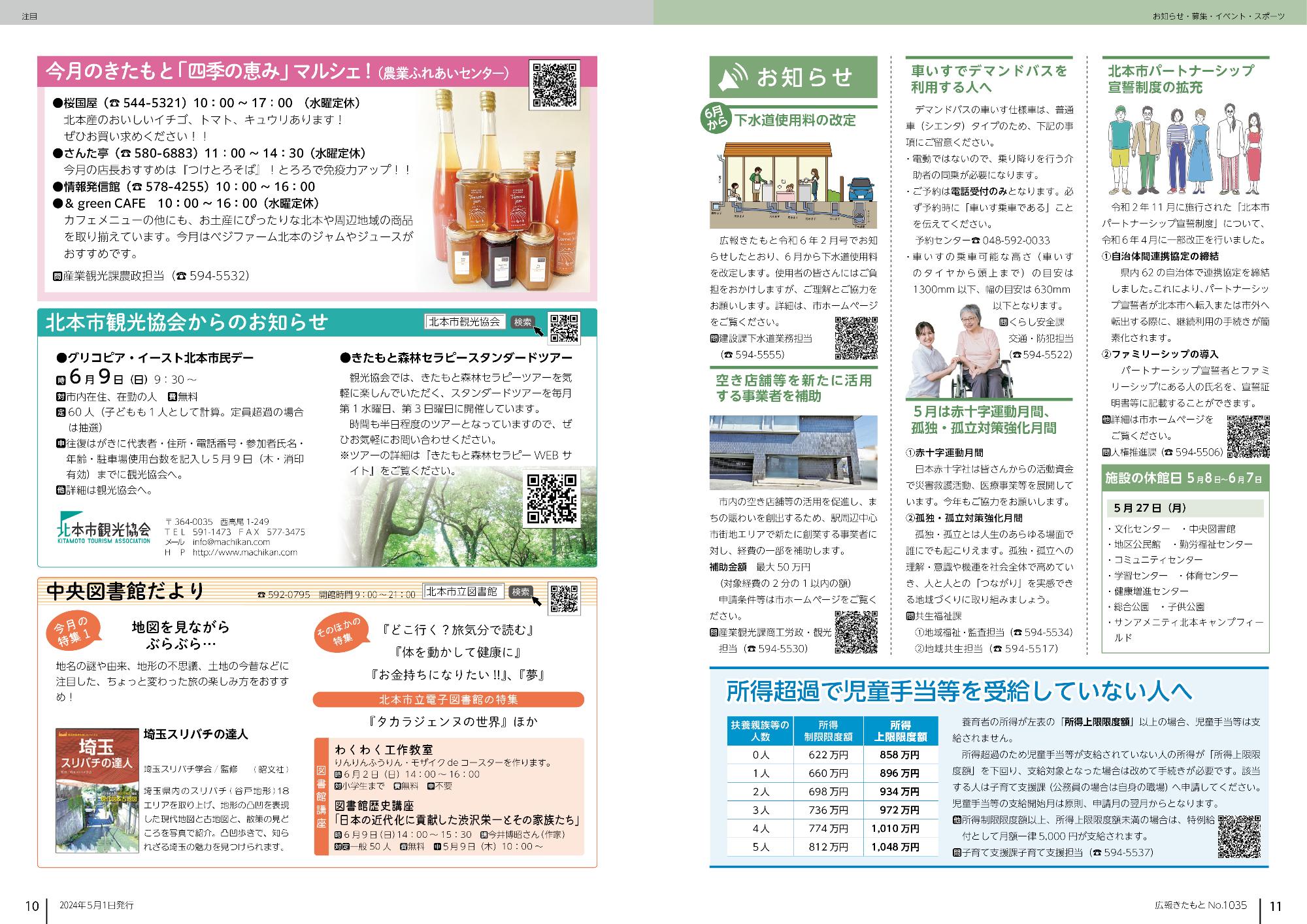 広報きたもと令和6年5月号注目、お知らせ