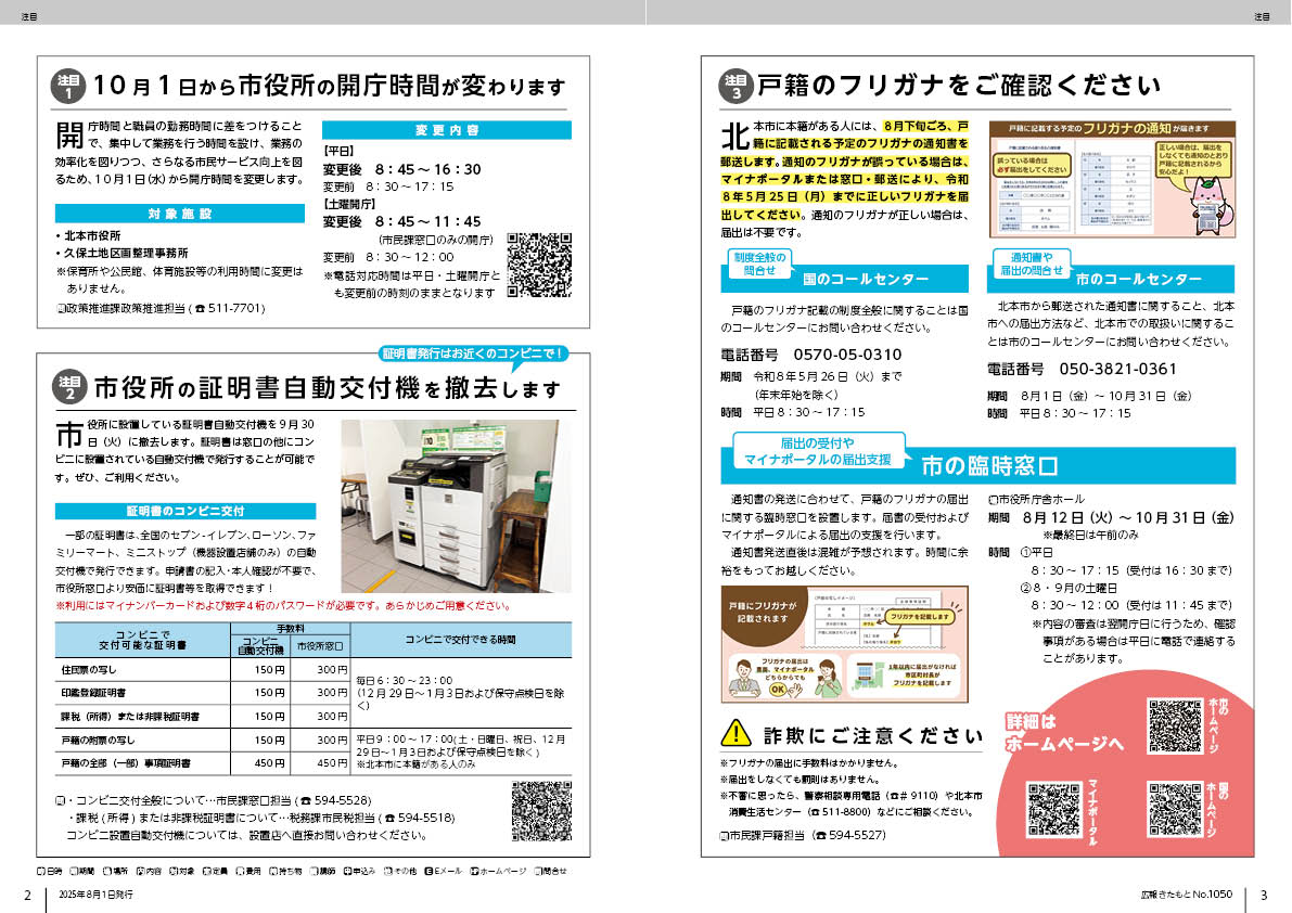 広報きたもと8月号注目
