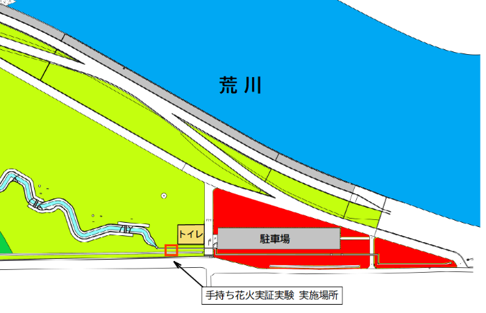 手持ち花火実証実験場所