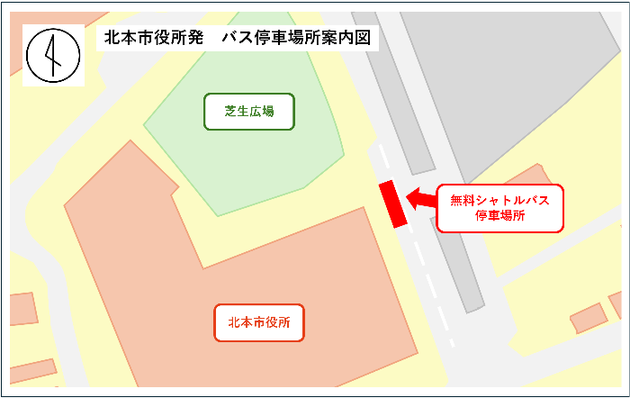 北本市役所発　バス停留所案内図