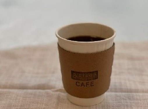 アンドグリーンカフェの有機栽培珈琲豆を使用したホットコーヒー
