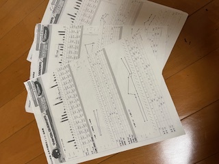 歩数等の記録が書かれた結果表