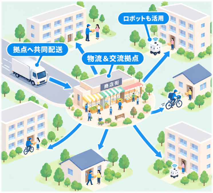 共同配送イメージ図
